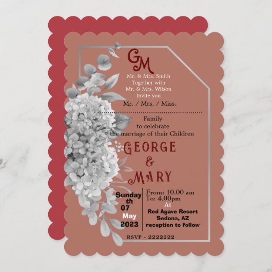 Einladung zur Hochzeit (Vorne/Hinten)