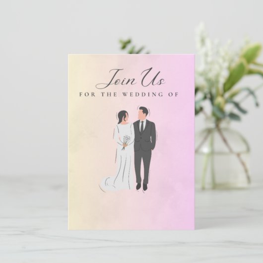 Einladung zur Hochzeit (Stehend Vorderseite)