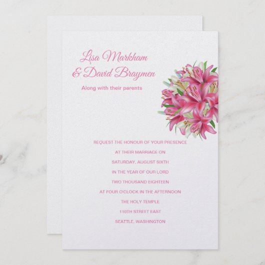 Einladung zur Hochzeit (Vorne/Hinten)