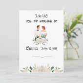 Einladung zur Hochzeit (Stehend Vorderseite)