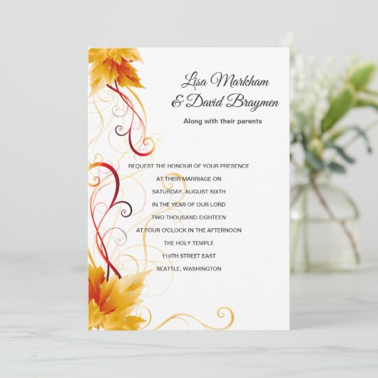 Einladung zur Hochzeit (Stehend Vorderseite)