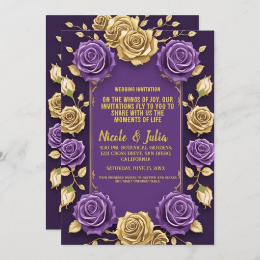 Einladung zur Hochzeit (Vorne/Hinten)