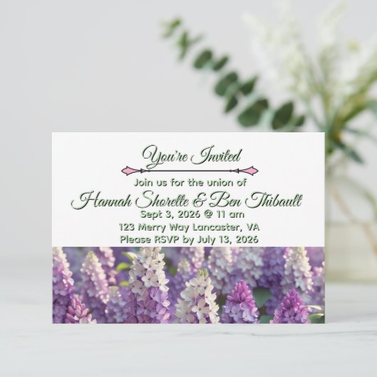 Einladung zur Hochzeit (Stehend Vorderseite)