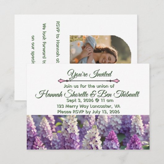 Einladung zur Hochzeit (Vorne/Hinten)