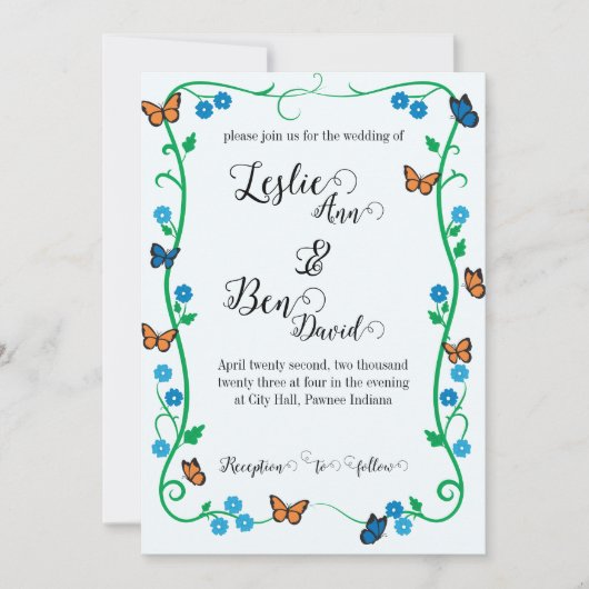 Einladung zur Hochzeit (Vorderseite)