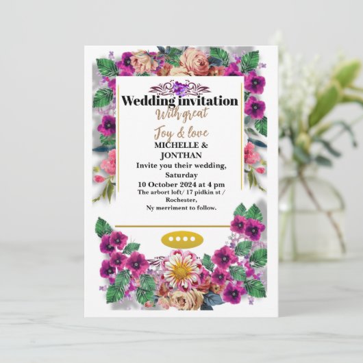 Einladung zur Hochzeit (Stehend Vorderseite)