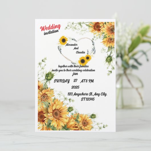 Einladung zur Hochzeit (Stehend Vorderseite)