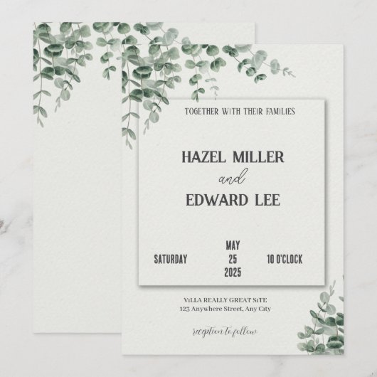 Einladung zur Hochzeit (Vorne/Hinten)