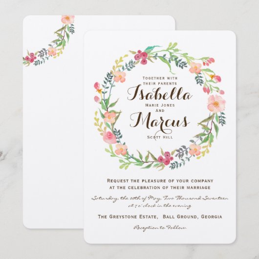 Einladung zur Hochzeit (Vorne/Hinten)