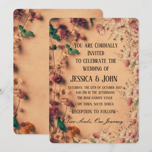 Einladung zur Hochzeit (Vorne/Hinten)