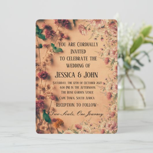 Einladung zur Hochzeit (Stehend Vorderseite)