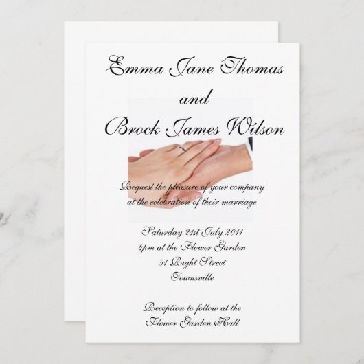 Einladung zur Hochzeit (Vorne/Hinten)