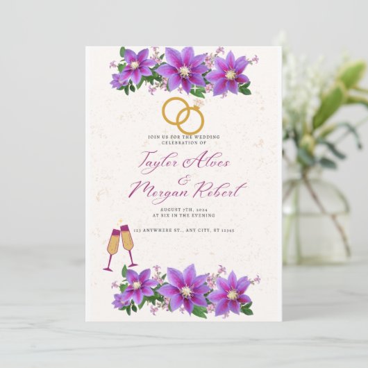 Einladung zur Hochzeit (Stehend Vorderseite)