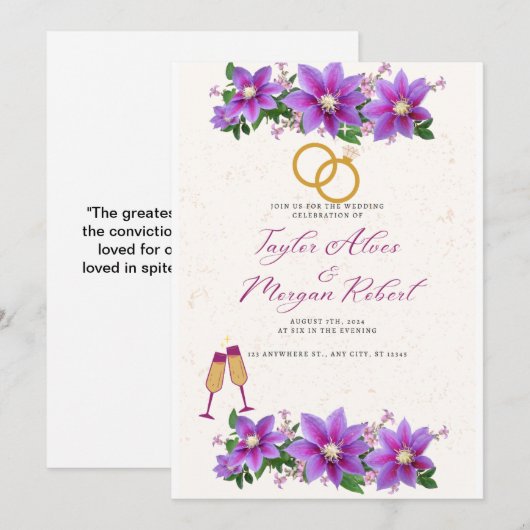 Einladung zur Hochzeit (Vorne/Hinten)