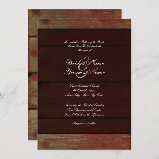 Einladung zur Hochzeit (Vorne/Hinten)