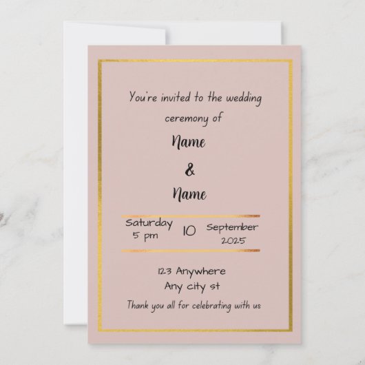 Einladung zur Hochzeit (Rückseite)