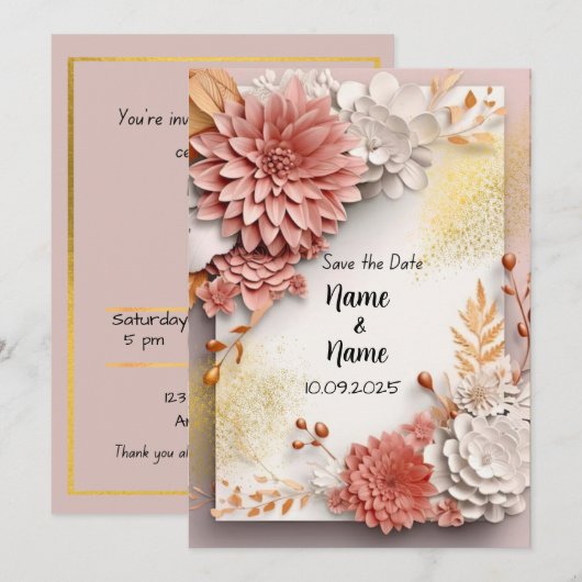 Einladung zur Hochzeit (Vorne/Hinten)