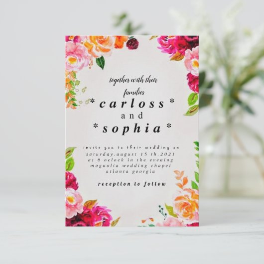 Einladung zur Hochzeit (Stehend Vorderseite)