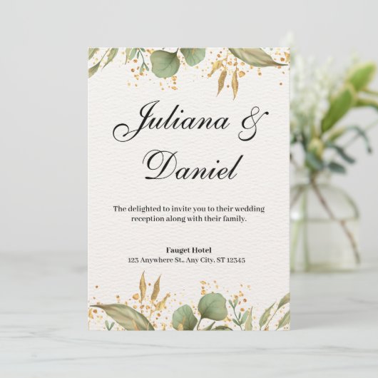 Einladung zur Hochzeit (Stehend Vorderseite)