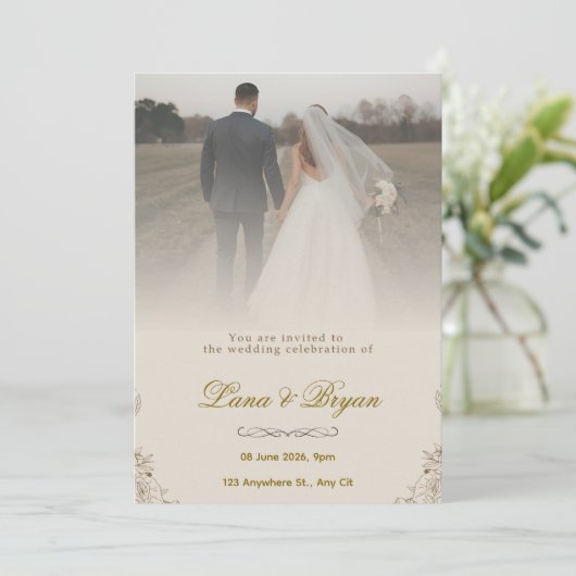 Einladung zur Hochzeit (Stehend Vorderseite)