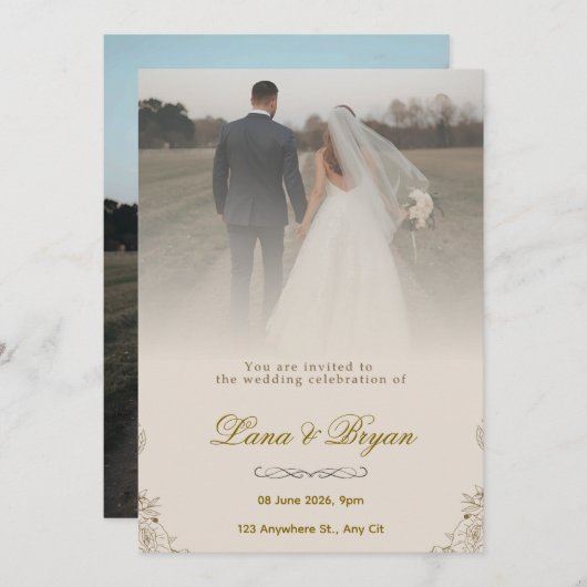 Einladung zur Hochzeit (Vorne/Hinten)