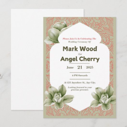 Einladung zur Hochzeit (Vorne/Hinten)