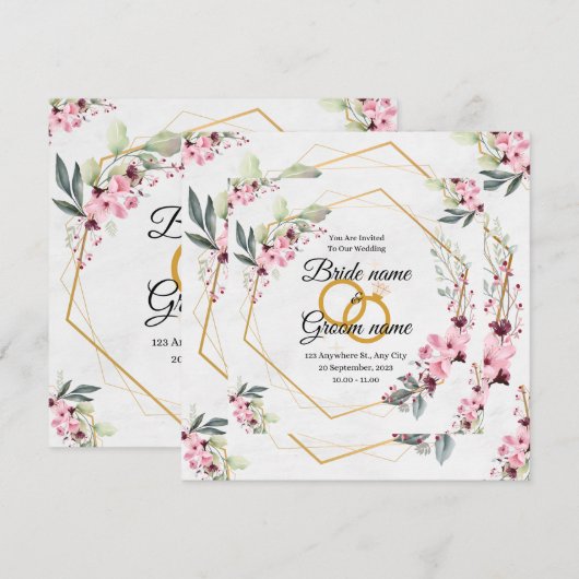 Einladung zur Hochzeit (Vorne/Hinten)