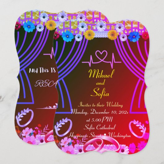 Einladung zur Hochzeit (Vorne/Hinten)