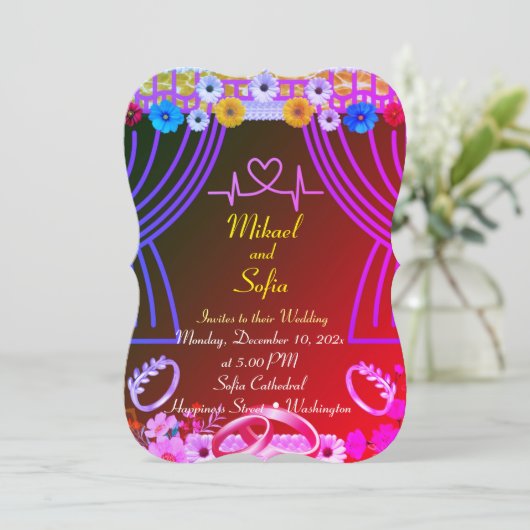 Einladung zur Hochzeit (Stehend Vorderseite)