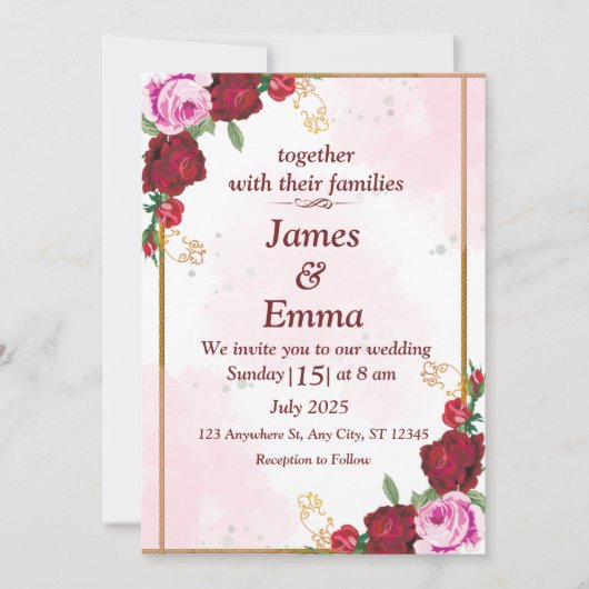 Einladung zur Hochzeit (Vorderseite)