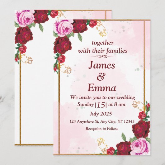 Einladung zur Hochzeit (Vorne/Hinten)