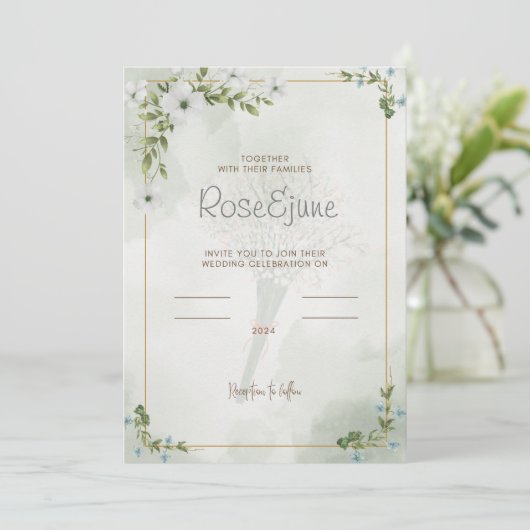 Einladung zur Hochzeit (Stehend Vorderseite)