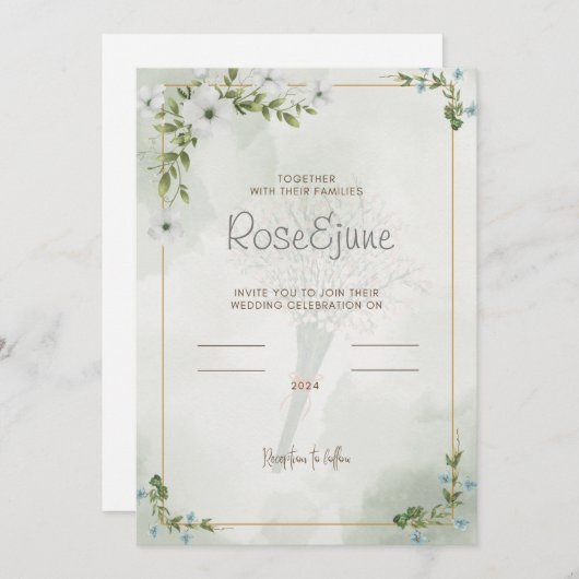 Einladung zur Hochzeit (Vorne/Hinten)