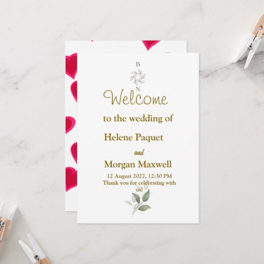 Einladung zur Hochzeit (Vorderseite/Rückseite Beispiel)