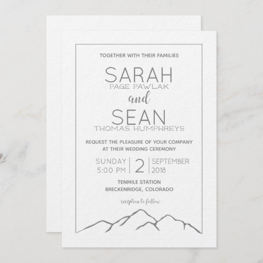 Einladung zur Hochzeit (Vorne/Hinten)