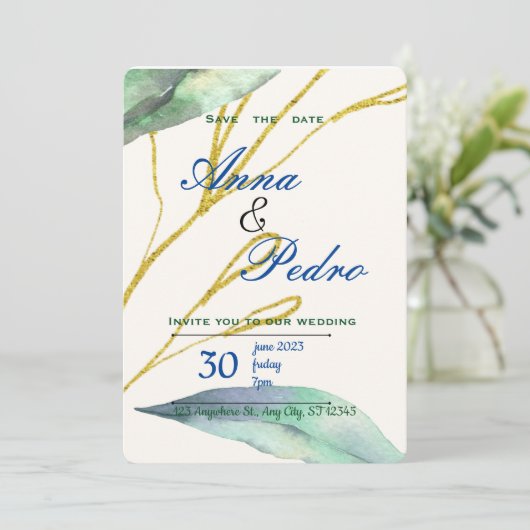 Einladung zur Hochzeit (Stehend Vorderseite)