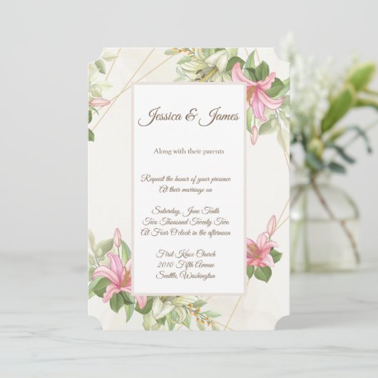 Einladung zur Hochzeit (Stehend Vorderseite)