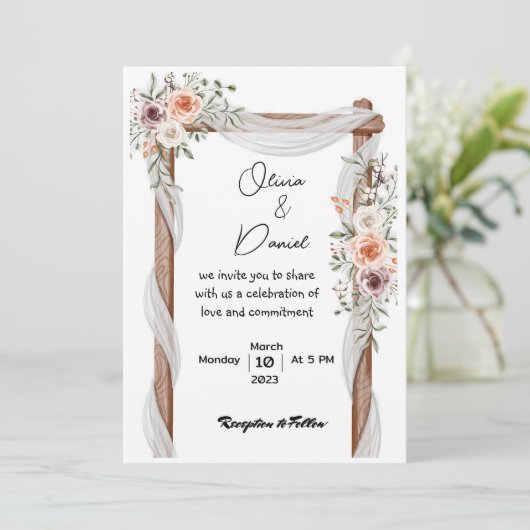 Einladung zur Hochzeit (Stehend Vorderseite)