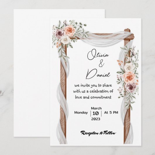 Einladung zur Hochzeit (Vorne/Hinten)