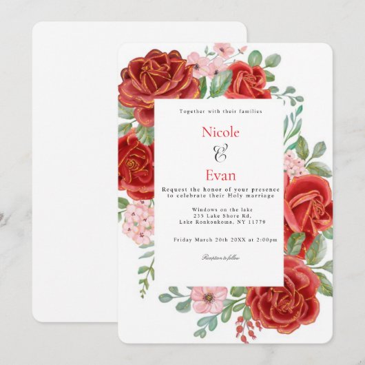 Einladung zur Hochzeit (Vorne/Hinten)