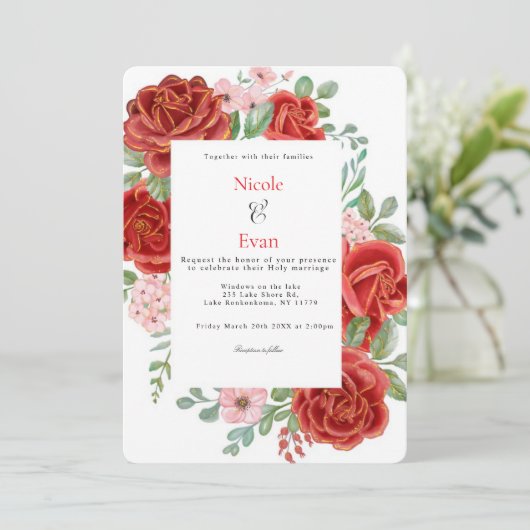 Einladung zur Hochzeit (Stehend Vorderseite)