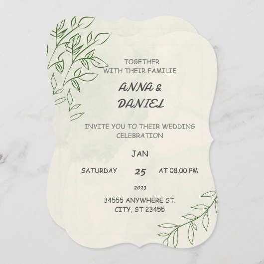 Einladung zur Hochzeit (Vorne/Hinten)