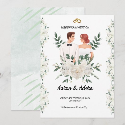 Einladung zur Hochzeit (Vorne/Hinten)