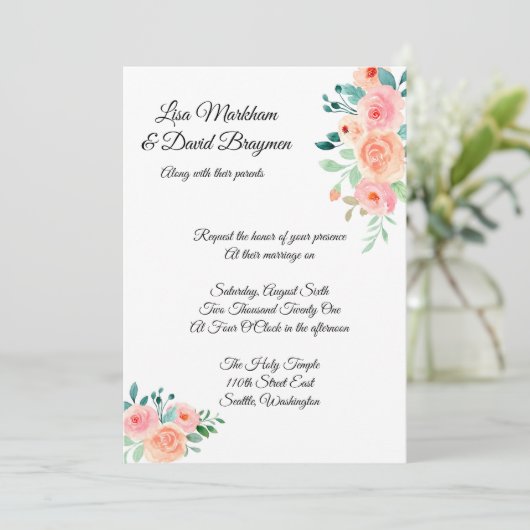 Einladung zur Hochzeit (Stehend Vorderseite)