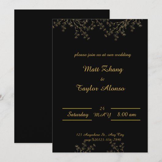 Einladung zur Hochzeit (Vorne/Hinten)