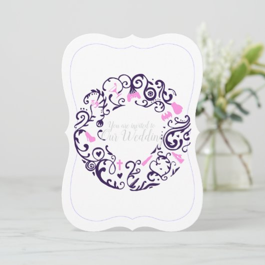 Einladung zur Hochzeit (Stehend Vorderseite)