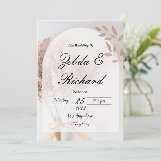 Einladung zur Hochzeit (Stehend Vorderseite)