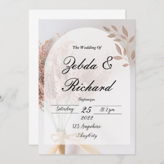 Einladung zur Hochzeit (Vorne/Hinten)