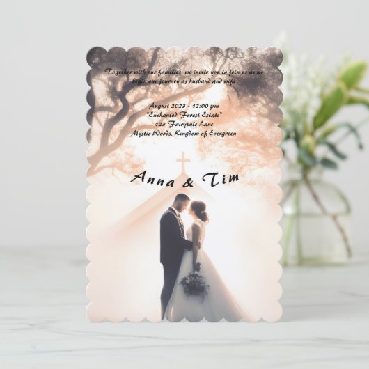 Einladung zur Hochzeit (Stehend Vorderseite)