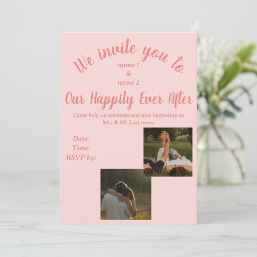 Einladung zur Hochzeit (Stehend Vorderseite)